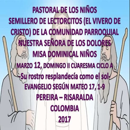 Hojita evangelio domingo domingo ii cuaresma a color