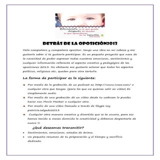 Hola compañeros y compañeras oposit...