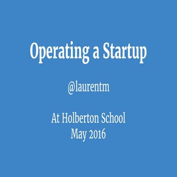 Operating a Startup at Holberton School