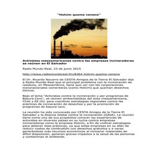 “Holcim quema veneno”