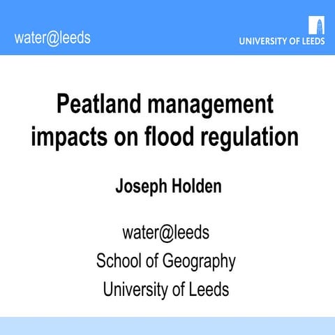Peatland management impacts on flood regulation