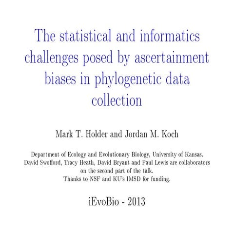 Holder and Koch ievobio-2013 ascertainment biases