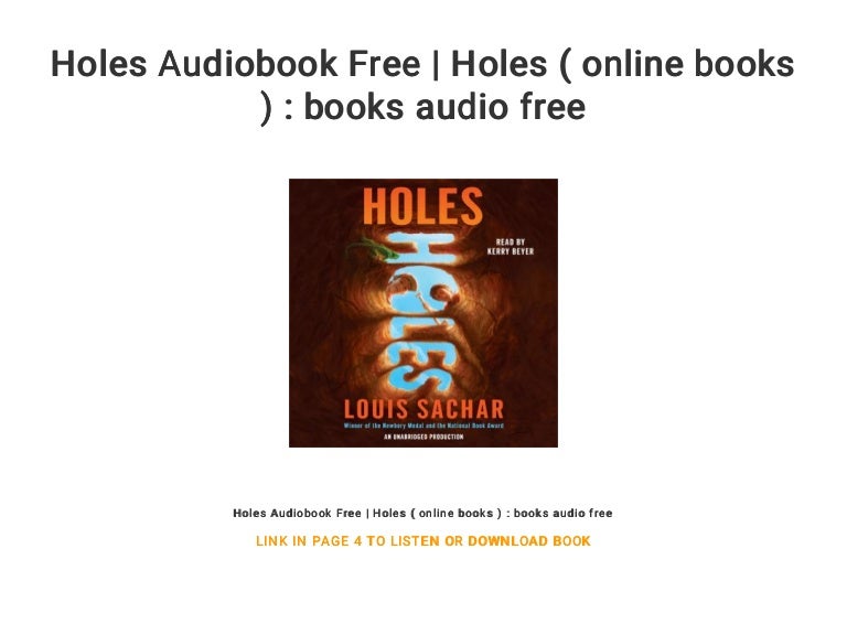 Holes Audiobook Free Holes ( online books ) books audio free