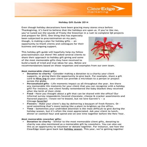 Holiday Gift Guide 2014