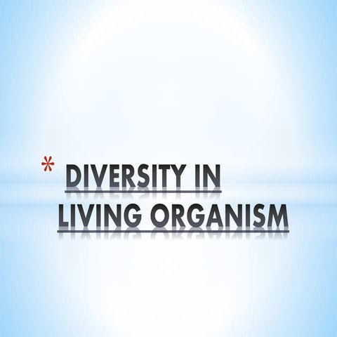 diversity in living organisms