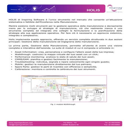 HOLIS - evolutionary maintenance system - ITA | PDF