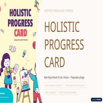 Comprehensive Holistic Progress Card for Student Development | PPTX