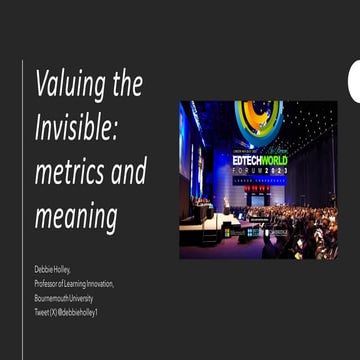 Valuing the invisible: metrics and meaning