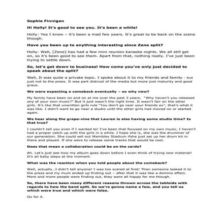 Interview Transcript for magazine | DOCX