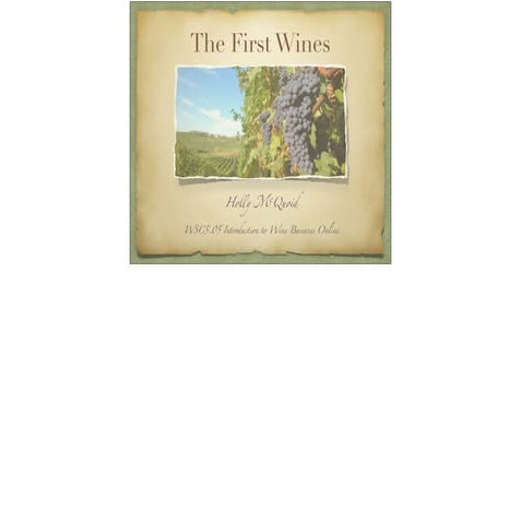 The First Wines | PDF