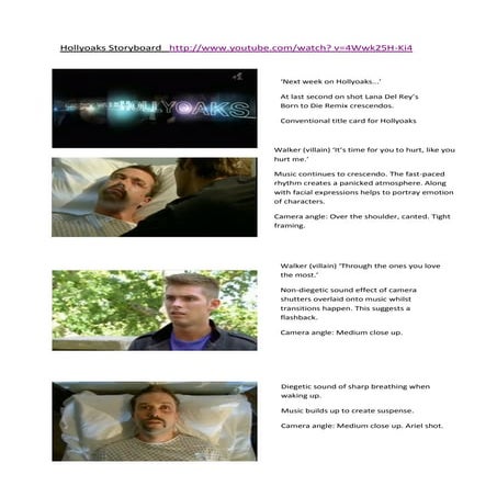 Hollyoaks storyboard
