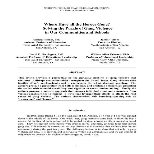 Holmes, holmes, herrington, &amp; kritsonis