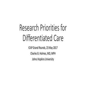 Research Priorities for Differentiated Care