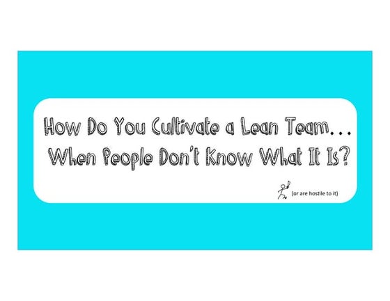 Cultivating Lean Startup Teams When People Don't Know What Lean Is