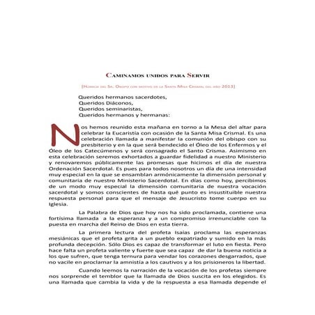 Holmilia misa crismal 2013