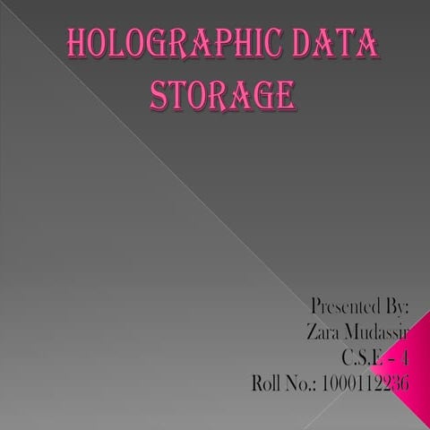 Holographic data Storage