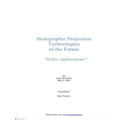 Holographic technologies