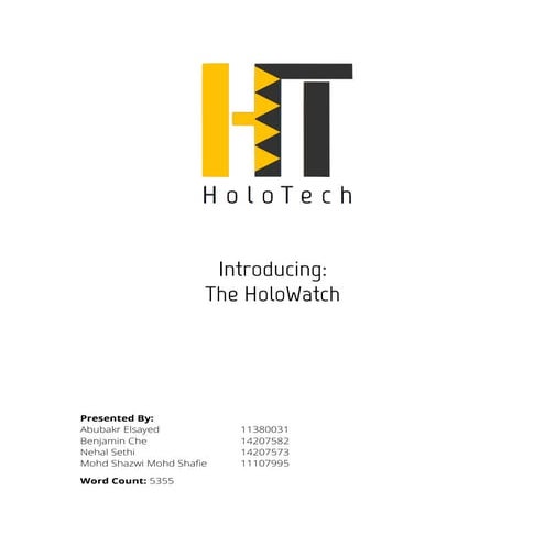 HoloTech: HoloWatch Digital Marketing Plan
