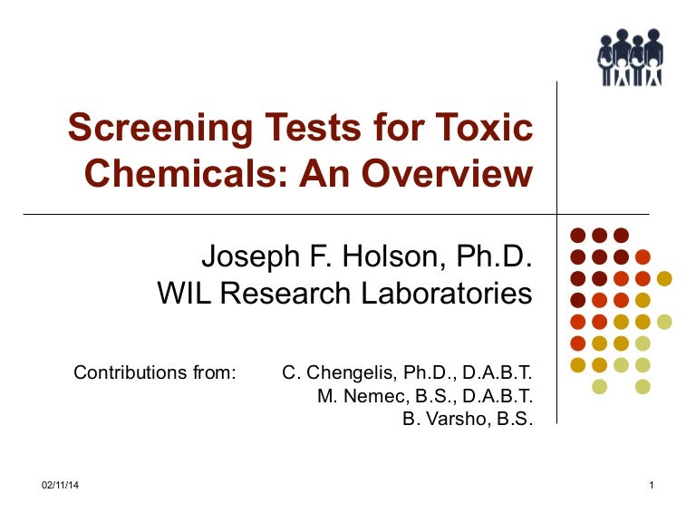Screening Tests for Toxic Chemicals An Overview