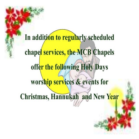 Christmas & Hannukah events and services