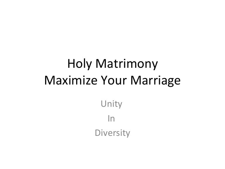 Holy MatrimonyMaximize Your Marriage