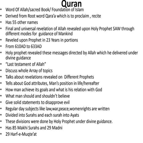 history and importance of quran