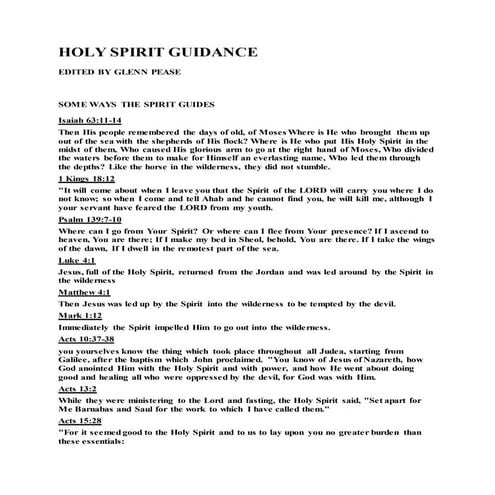 Holy spirit guidance