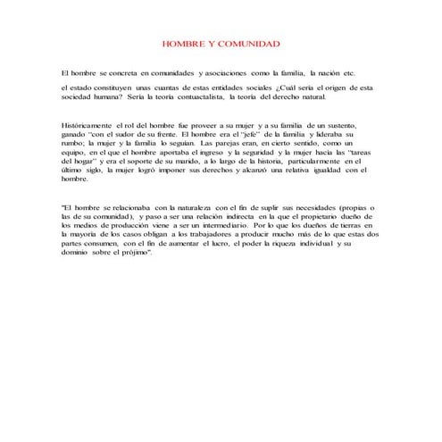 Hombre y comunidad 