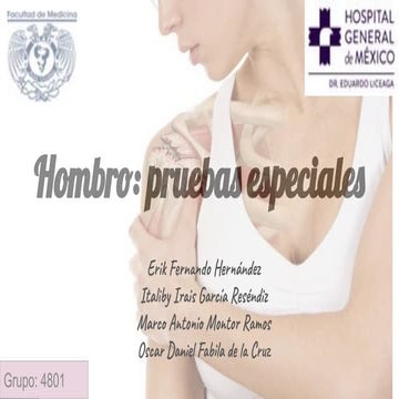 Hombro- pruebas especiales diagnostico especifico
