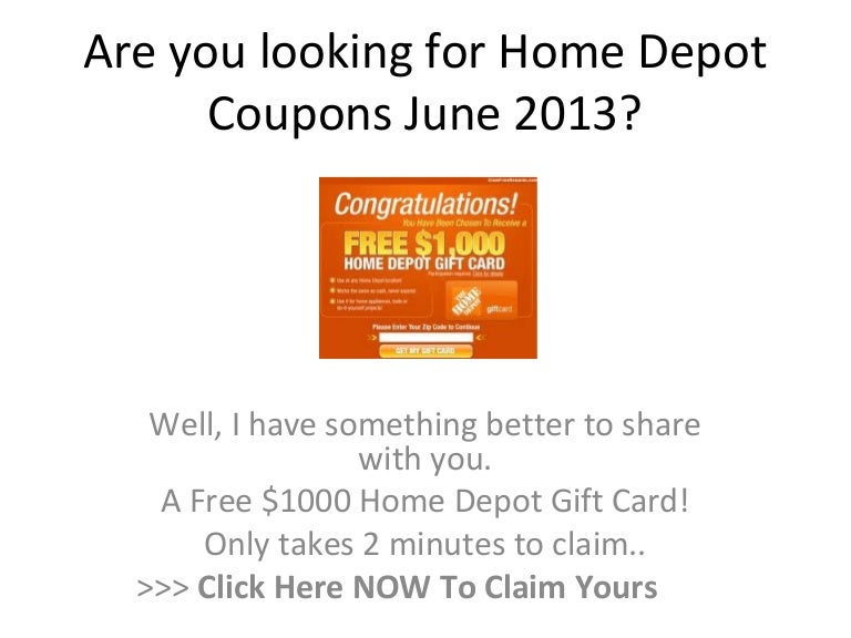 Home Depot Coupons June 2013