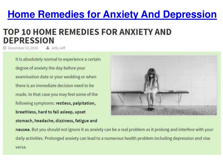 Home Remedies for Anxiety And Depression