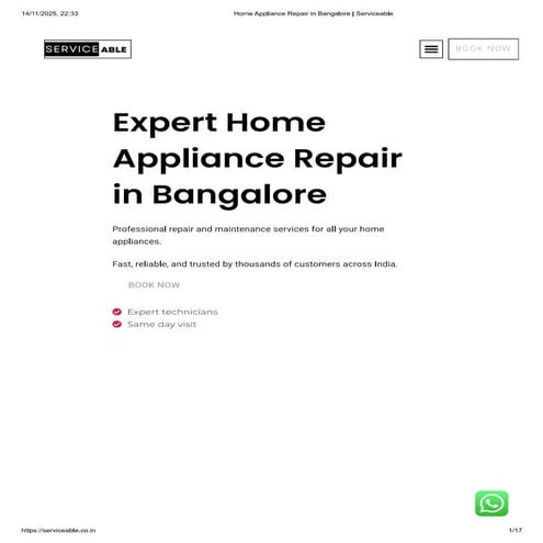 Serviceable – Bangalore’s Trusted Home Appliance Repair Brand