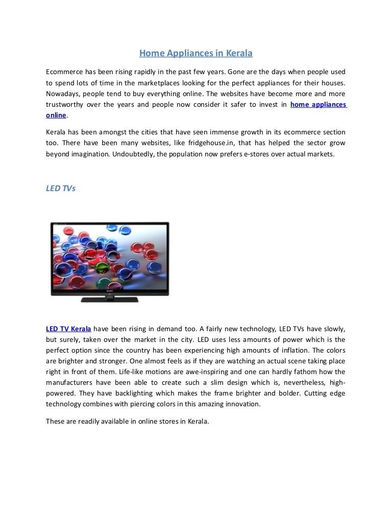 Home Appliances in Kerala