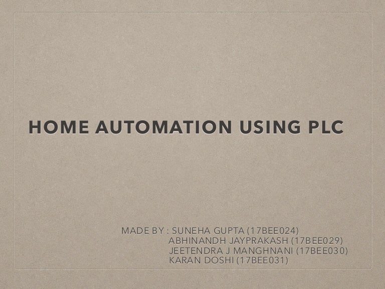 Home automation using PLC