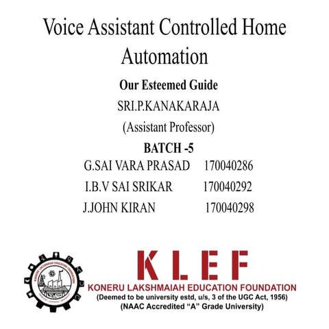 Voice Assistant controlled Home Automation | PPTX
