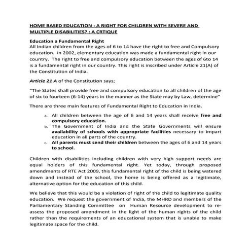 Home based education