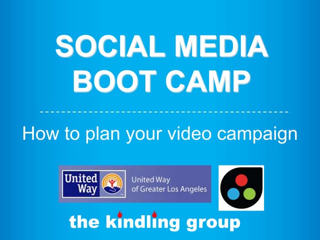 Social Media Boot Camp: Planning Your Video Campaign