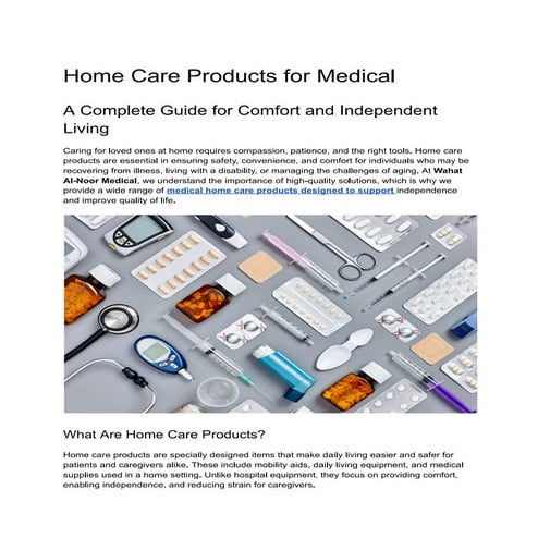 Home Care Products for Medical | Instantly | PDF