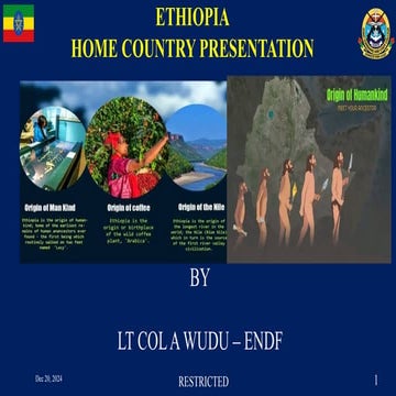 Ethiopia Home Country Presentation.ppt By Lt Col Atersaw Wudu