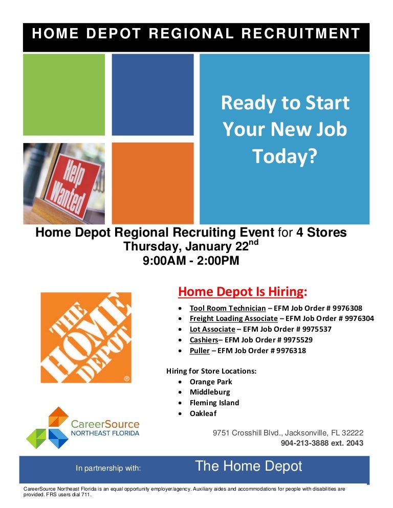 Home depot hiring event 01 2215