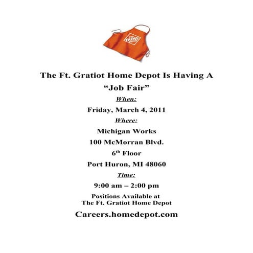 Home Depot Job Fair | PDF