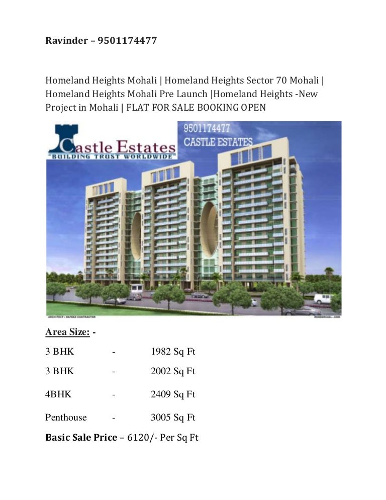 Homeland heights apartments in sector 70 mohali