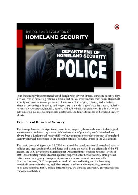 The Role and Evolution of Homeland Security | GQ Research