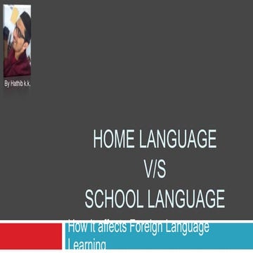 Home language vs school language