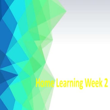 Home learning week 3