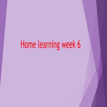 Home learning week 6