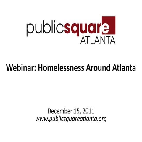 Public Square Atlanta Homelessness Webinar