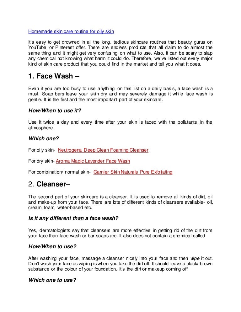 combination oily skin routine