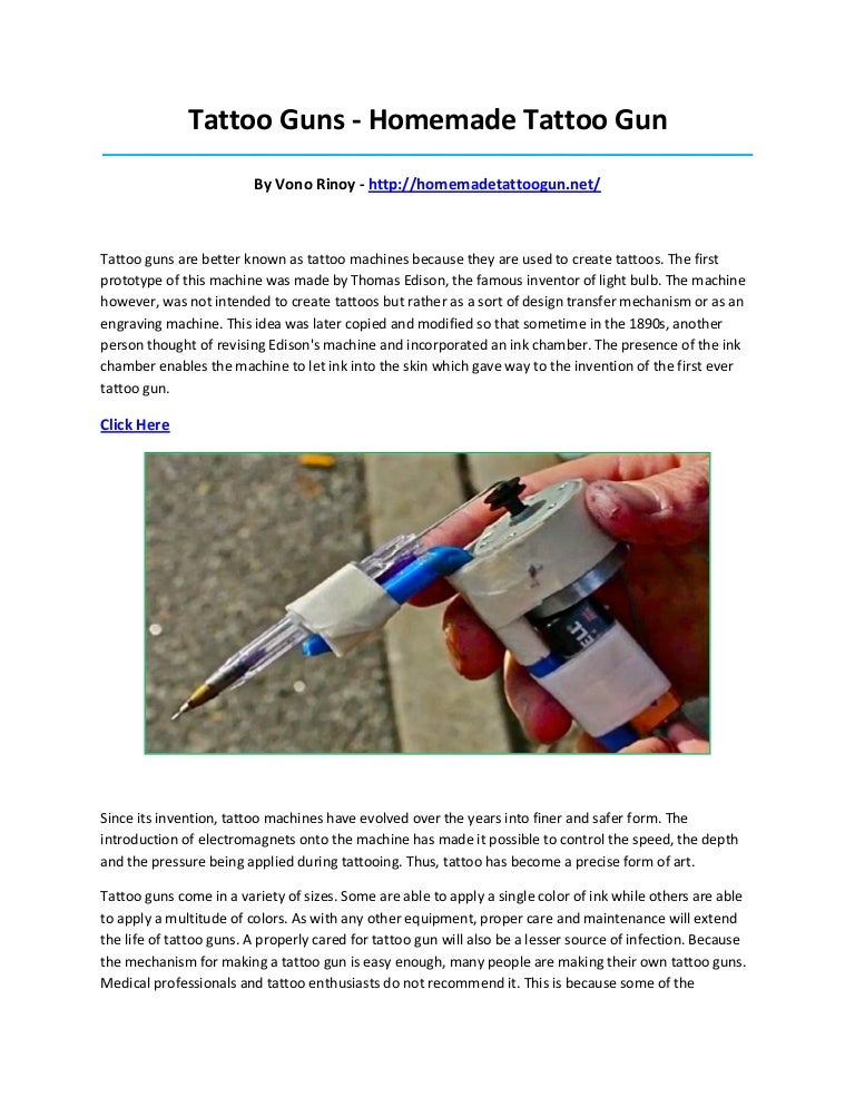Homemade tattoo gun