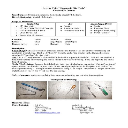 Homemade tools | DOC